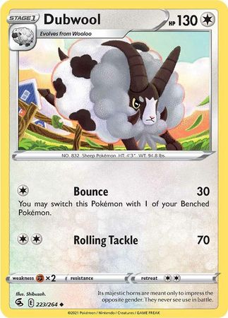 Pokemon Card Fusion Strike 223/264 Dubwool Common