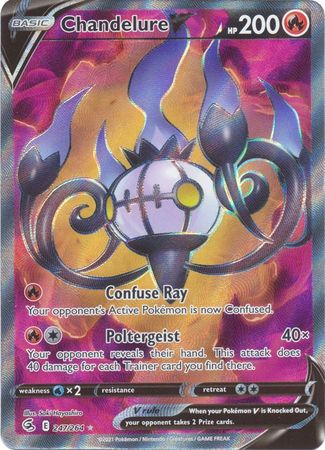 (S) Pokemon Card Fusion Strike 247/264 Chandelure V Full Art