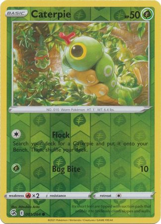 Pokemon Card Fusion Strike 001/264 1/264 Caterpie Reverse Holo Common