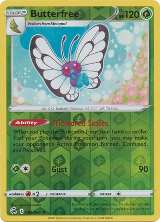 Pokemon Card Fusion Strike 003/264 3/264 Butterfree Reverse Holo Rare