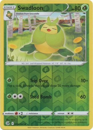 Pokemon Card Fusion Strike 010/264 10/264 Swadloon Reverse Holo Uncommon