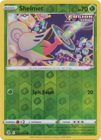 Pokemon Card Fusion Strike 013/264 13/264 Shelmet Reverse Holo Common