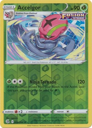 Pokemon Card Fusion Strike 014/264 14/264 Accelgor Reverse Holo Rare