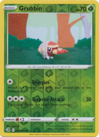 Pokemon Card Fusion Strike 018/264 18/264 Grubbin Reverse Holo Common