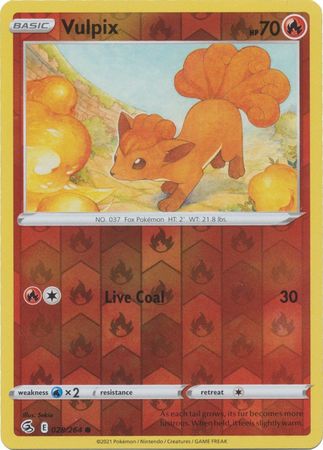 Pokemon Card Fusion Strike 028/264 28/264 Vulpix Reverse Holo Common