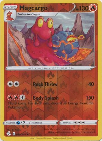 Pokemon Card Fusion Strike 035/264 35/264 Magcargo Reverse Holo Uncommon