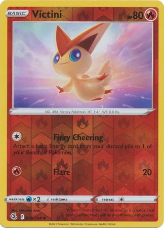 Pokemon Card Fusion Strike 036/264 36/264 Victini Reverse Holo Uncommon