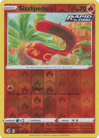 Pokemon Card Fusion Strike 047/264 47/264 Sizzlipede Reverse Holo Common