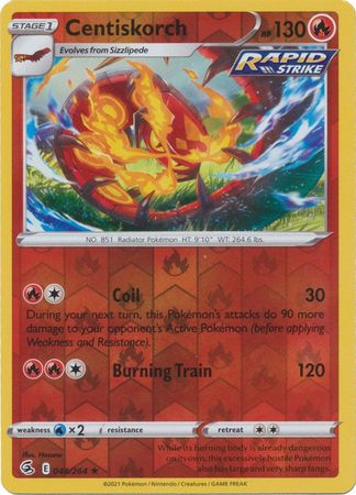 Pokemon Card Fusion Strike 048/264 48/264 Centiskorch Reverse Holo Rare