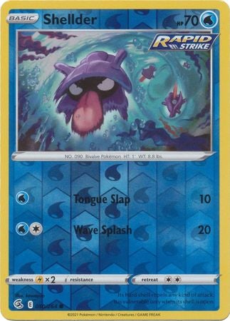 Pokemon Card Fusion Strike 050/264 50/264 Shellder Reverse Holo Common