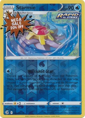 Pokemon Card Fusion Strike 053/264 53/264 Starmie Reverse Holo Rare