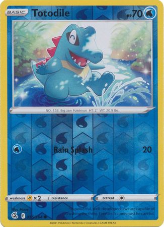 Pokemon Card Fusion Strike 055/264 55/264 Totodile Reverse Holo Common