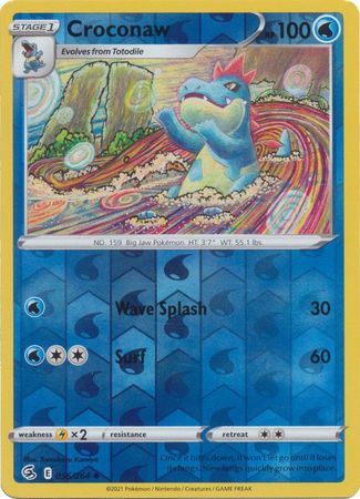 Pokemon Card Fusion Strike 056/264 56/264 Croconaw Reverse Holo Uncommon