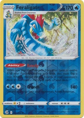 Pokemon Card Fusion Strike 057/264 57/264 Feraligatr Reverse Holo Rare