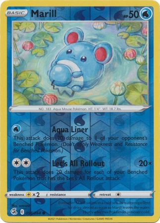 Pokemon Card Fusion Strike 058/264 58/264 Marill Reverse Holo Common