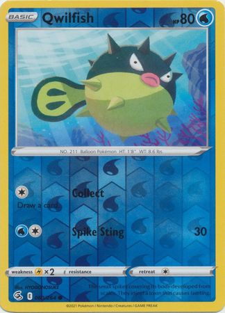 Pokemon Card Fusion Strike 060/264 60/264 Qwilfish Reverse Holo Common