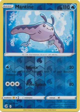 Pokemon Card Fusion Strike 061/264 61/264 Mantine Reverse Holo Common