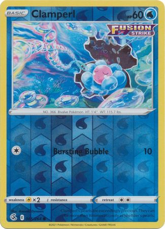 Pokemon Card Fusion Strike 065/264 65/264 Clamperl Reverse Holo Common