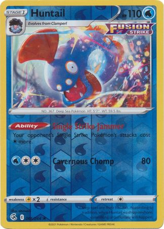 Pokemon Card Fusion Strike 066/264 66/264 Huntail Reverse Holo Selten