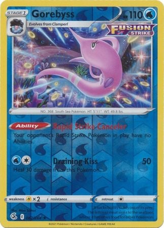 Pokemon Card Fusion Strike 067/264 67/264 Gorebyss Reverse Holo Rare