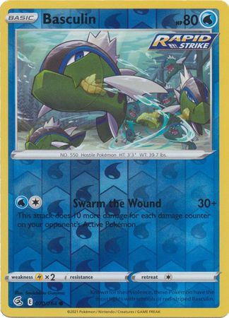 Pokemon Card Fusion Strike 070/264 70/264 Basculin Reverse Holo Common