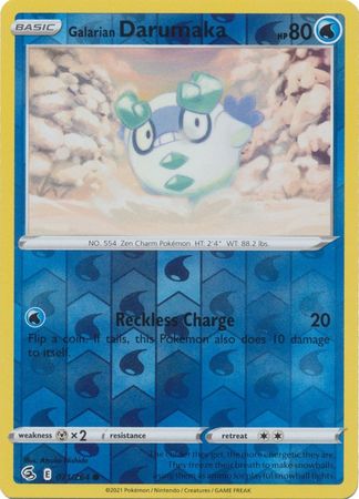 Pokemon Card Fusion Strike 071/264 71/264 Galarian Darumaka Reverse Holo Common