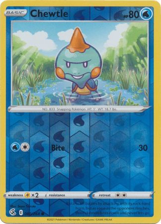 Pokemon Card Fusion Strike 080/264 80/264 Chewtle Reverse Holo Common