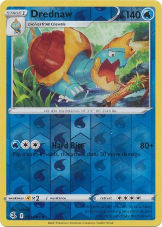 Pokemon Card Fusion Strike 081/264 81/264 Drednaw Reverse Holo Uncommon