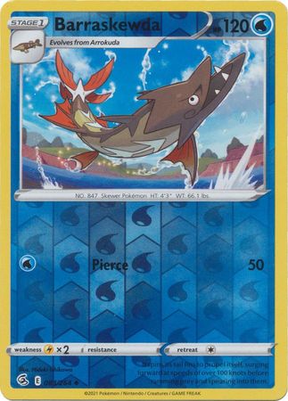 Pokemon Card Fusion Strike 083/264 83/264 Barraskewda Reverse Holo Uncommon