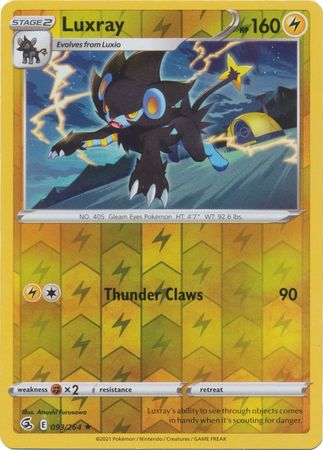 Pokemon Card Fusion Strike 093/264 93/264 Luxray Reverse Holo Rare