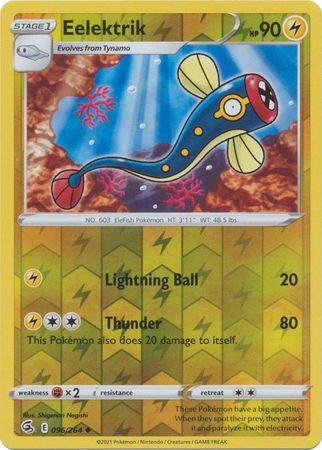 Pokemon Card Fusion Strike 096/264 96/264 Eelektrik Reverse Holo Uncommon