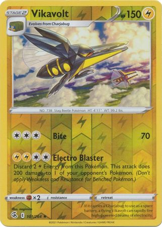 Pokemon Card Fusion Strike 101/264 Vikavolt Reverse Holo Rare