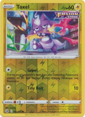 Pokemon Card Fusion Strike 106/264 Toxel Reverse Holo Common