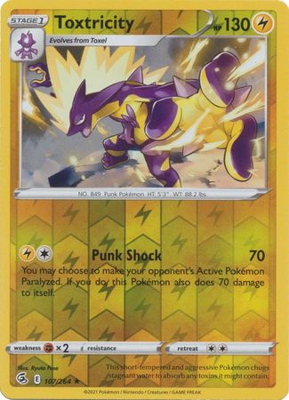 Pokemon Card Fusion Strike 107/264 Toxtricity Reverse Holo Rare