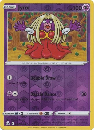 Pokemon Card Fusion Strike 112/264 Jynx Reverse Holo Common