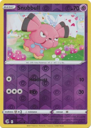 Pokemon Card Fusion Strike 115/264 Snubbull Reverse Holo Common