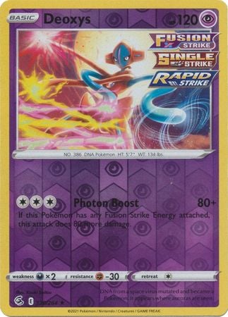 Pokemon Card Fusion Strike 120/264 Deoxys Reverse Holo Rare