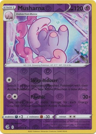 Pokemon Card Fusion Strike 122/264 Musharna Reverse Holo Uncommon