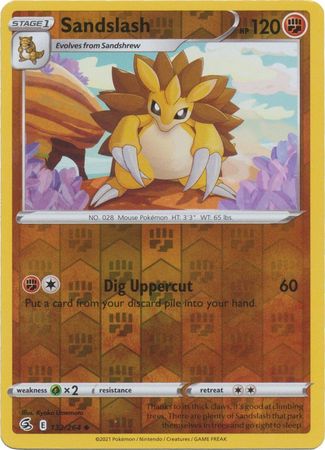 Pokemon Card Fusion Strike 132/264 Sandslash Reverse Holo Uncommon