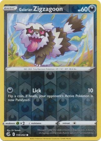 Pokemon Card Fusion Strike 159/264 Galarian Zickzack Reverse Holo Common