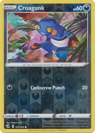 Pokemon Card Fusion Strike 165/264 Croagunk Reverse Holo Common