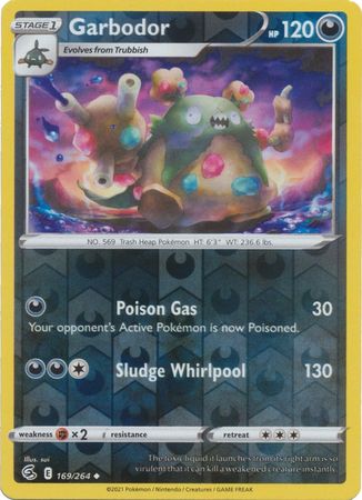 Pokemon Card Fusion Strike 169/264 Garbodor Reverse Holo Uncommon