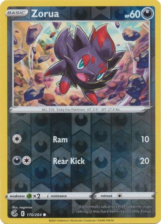 Pokemon Card Fusion Strike 170/264 Zorua Reverse Holo Common