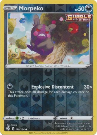 Pokemon Card Fusion Strike 179/264 Morpeko Reverse Holo Common