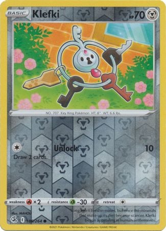 Pokemon Card Fusion Strike 186/264 Klefki Reverse Holo Common