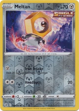 Pokemon Card Fusion Strike 188/264 Meltan Reverse Holo Common