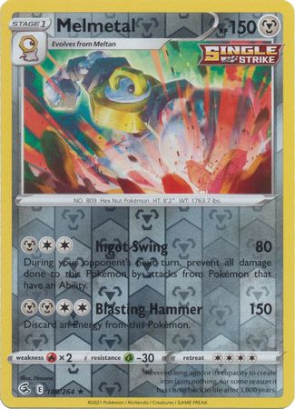 Pokemon Card Fusion Strike 189/264 Melmetal Reverse Holo Rare