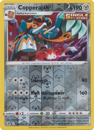 Pokemon Card Fusion Strike 192/264 Copperajah Reverse Holo Uncommon