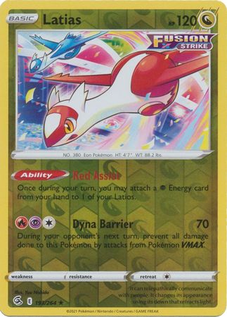 Pokemon Card Fusion Strike 193/264 Latias Reverse Holo Rare