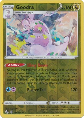 Pokemon Card Fusion Strike 197/264 Goodra Reverse Holo Rare